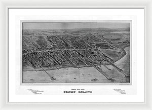 Old Map Of Coney Island 1906 - Framed Print