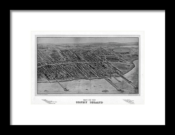 Old Map Of Coney Island 1906 - Framed Print