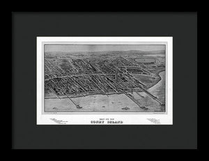 Old Map Of Coney Island 1906 - Framed Print