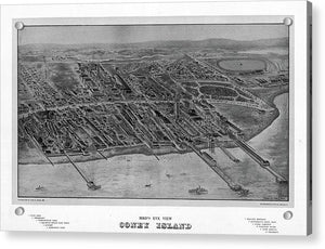 Old Map Of Coney Island 1906 - Acrylic Print