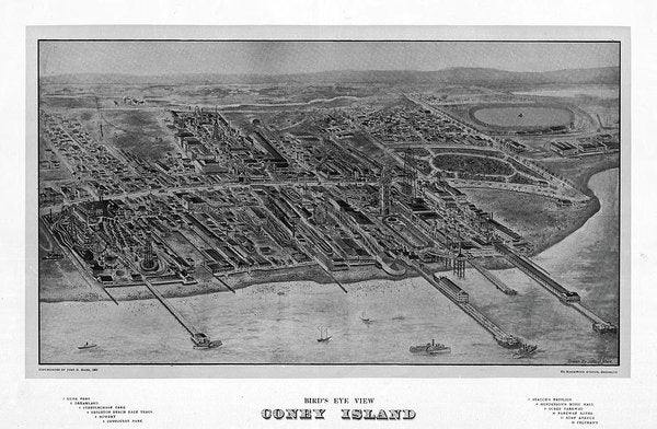 Old Map Of Coney Island 1906 - Art Print