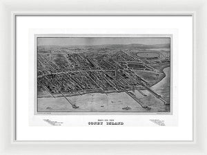 Old Map Of Coney Island 1906 - Framed Print