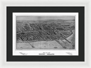 Old Map Of Coney Island 1906 - Framed Print