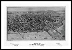 Old Map Of Coney Island 1906 - Framed Print