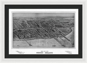 Old Map Of Coney Island 1906 - Framed Print