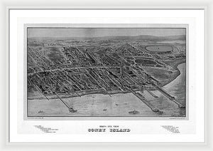 Old Map Of Coney Island 1906 - Framed Print