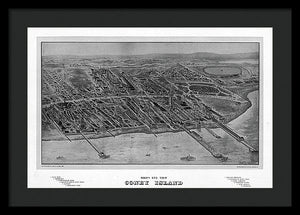 Old Map Of Coney Island 1906 - Framed Print