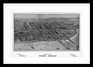 Old Map Of Coney Island 1906 - Framed Print