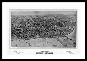 Old Map Of Coney Island 1906 - Framed Print