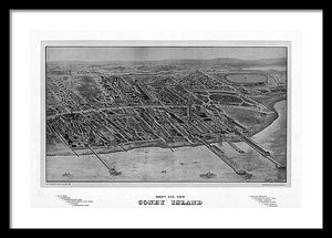 Old Map Of Coney Island 1906 - Framed Print