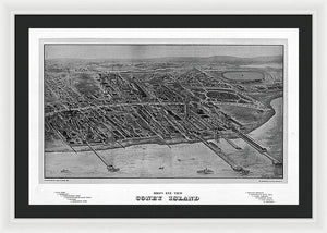 Old Map Of Coney Island 1906 - Framed Print