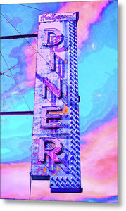 Diner Sign - Bright - Metal Print