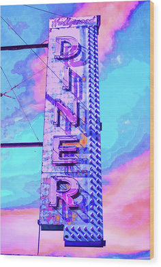 Diner Sign - Bright - Wood Print