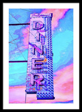 Load image into Gallery viewer, Diner Sign - Bright - Framed Print