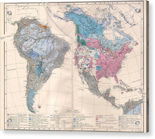 Load image into Gallery viewer, Old Ethnic Map Of The Americas 1880 - Acrylic Print