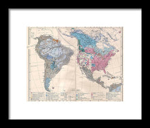 Load image into Gallery viewer, Old Ethnic Map Of The Americas 1880 - Framed Print