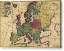 Load image into Gallery viewer, Old Map Of Europe Circa 1700&#39;s - Canvas Print