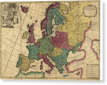 Load image into Gallery viewer, Old Map Of Europe Circa 1700&#39;s - Canvas Print