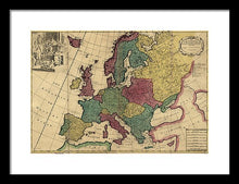 Load image into Gallery viewer, Old Map Of Europe Circa 1700&#39;s - Framed Print