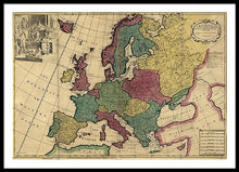 Load image into Gallery viewer, Old Map Of Europe Circa 1700&#39;s - Framed Print