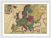 Load image into Gallery viewer, Old Map Of Europe Circa 1700&#39;s - Framed Print