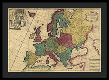 Load image into Gallery viewer, Old Map Of Europe Circa 1700&#39;s - Framed Print