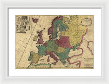 Load image into Gallery viewer, Old Map Of Europe Circa 1700&#39;s - Framed Print