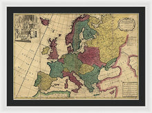 Load image into Gallery viewer, Old Map Of Europe Circa 1700&#39;s - Framed Print