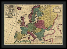 Load image into Gallery viewer, Old Map Of Europe Circa 1700&#39;s - Framed Print