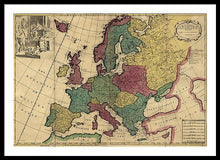 Load image into Gallery viewer, Old Map Of Europe Circa 1700&#39;s - Framed Print