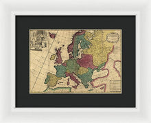 Load image into Gallery viewer, Old Map Of Europe Circa 1700&#39;s - Framed Print