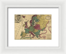 Load image into Gallery viewer, Old Map Of Europe Circa 1700&#39;s - Framed Print