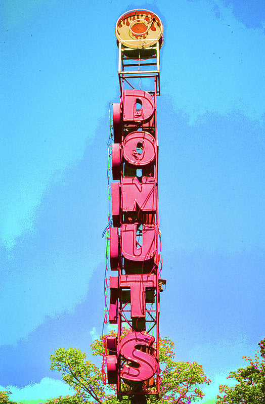 Giant Donuts Sign - Art Print