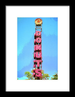 Giant Donuts Sign - Framed Print