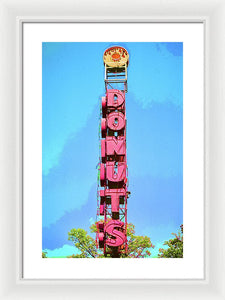 Giant Donuts Sign - Framed Print