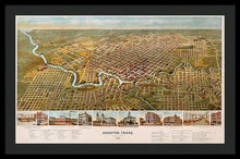 Load image into Gallery viewer, Old Map Of Houston 1891 - Framed Print