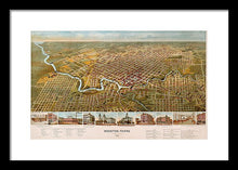 Load image into Gallery viewer, Old Map Of Houston 1891 - Framed Print