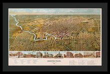 Load image into Gallery viewer, Old Map Of Houston 1891 - Framed Print