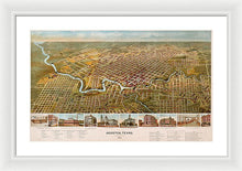 Load image into Gallery viewer, Old Map Of Houston 1891 - Framed Print