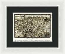 Load image into Gallery viewer, Old Map Of Houston - 1912 A Modern City - Framed Print