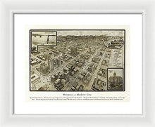 Load image into Gallery viewer, Old Map Of Houston - 1912 A Modern City - Framed Print