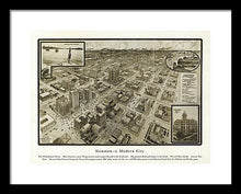 Load image into Gallery viewer, Old Map Of Houston - 1912 A Modern City - Framed Print