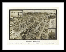 Load image into Gallery viewer, Old Map Of Houston - 1912 A Modern City - Framed Print