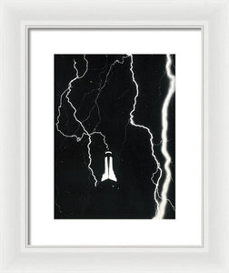 Photo Of Lightning Striking The Empire State Building In 1934 - Framed Print