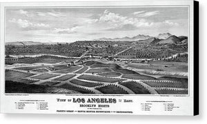 Old Map Of Los Angeles 1877 - Canvas Print