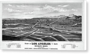 Old Map Of Los Angeles 1877 - Canvas Print