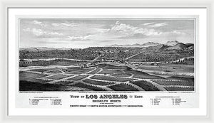 Old Map Of Los Angeles 1877 - Framed Print