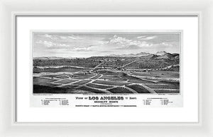 Old Map Of Los Angeles 1877 - Framed Print