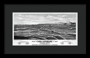 Old Map Of Los Angeles 1877 - Framed Print