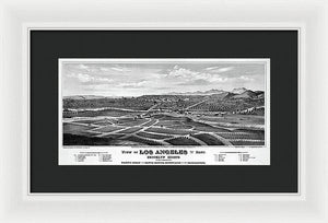 Old Map Of Los Angeles 1877 - Framed Print